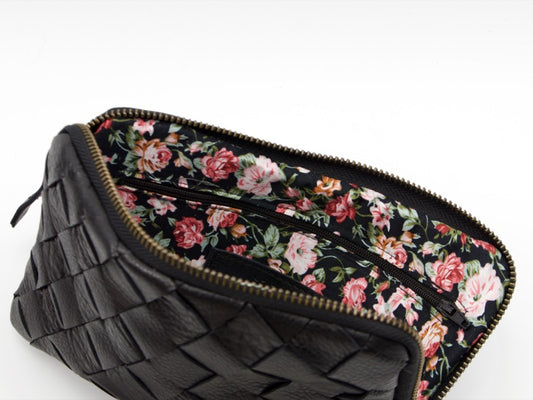 milloo Chloe Handwoven Clutch Black