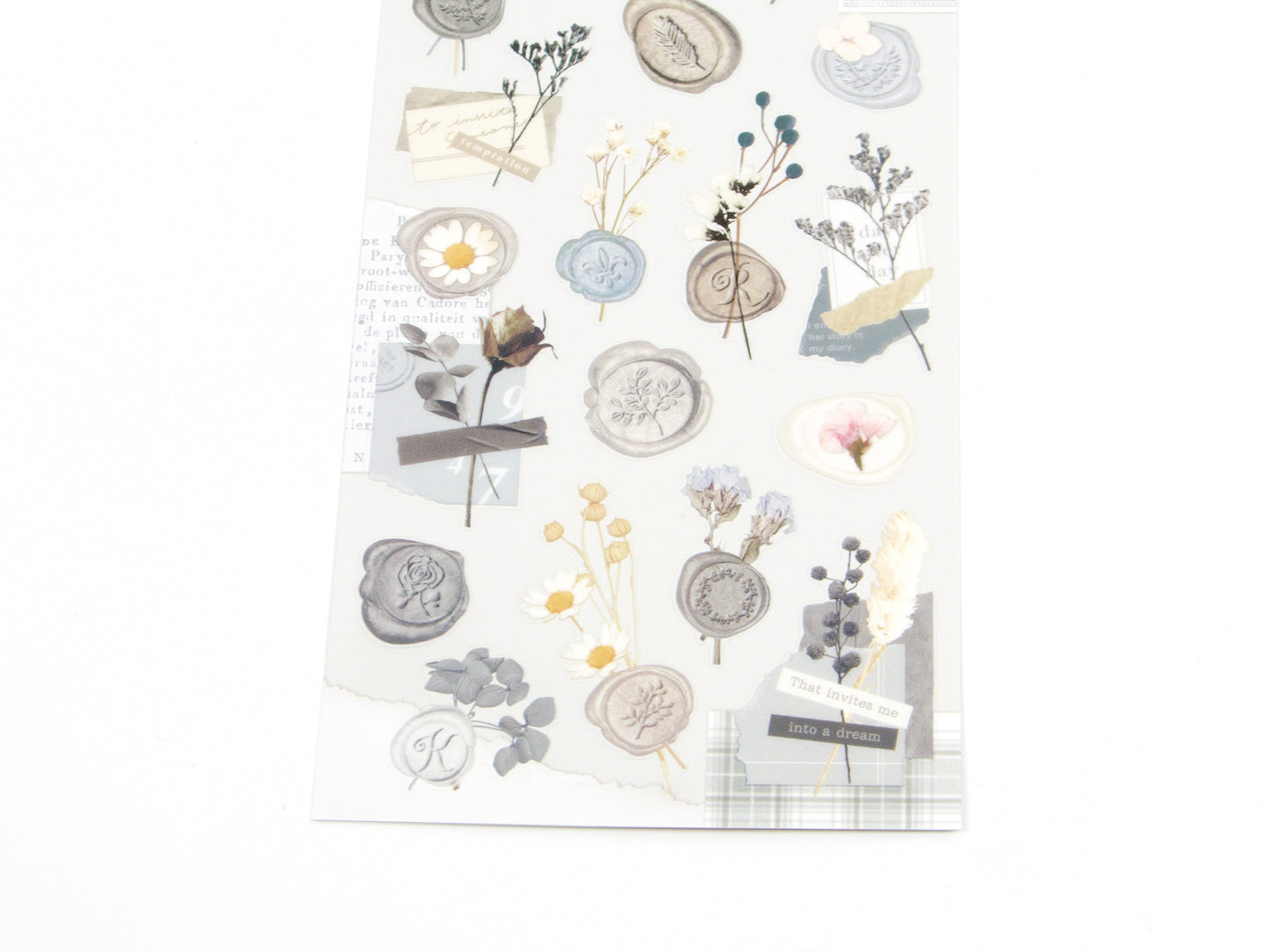 Mind Wave Wax Seal Floral Stickers