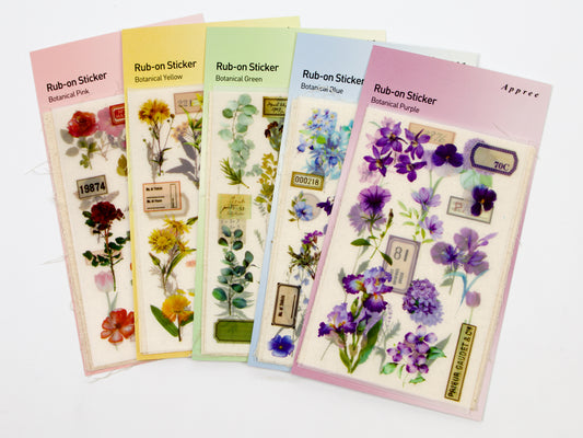 Autocollants à frotter à fleurs pressées Appree