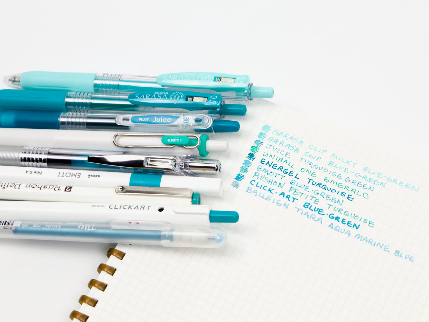 Blue Green - Turquoise Pen Sampler Set