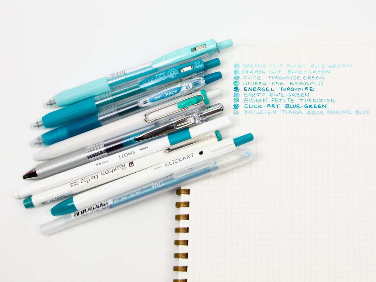 Blue Green - Turquoise Pen Sampler Set