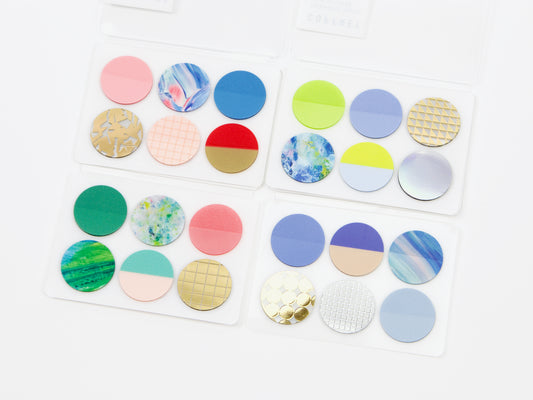 Autocollants en film à motif cosmétique Hitotoki Coffret Cercles