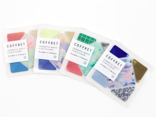 Autocollant de film à motif cosmétique Hitotoki Coffret carré et triangle