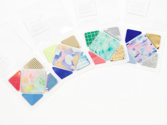 Autocollant de film à motif cosmétique Hitotoki Coffret carré et triangle