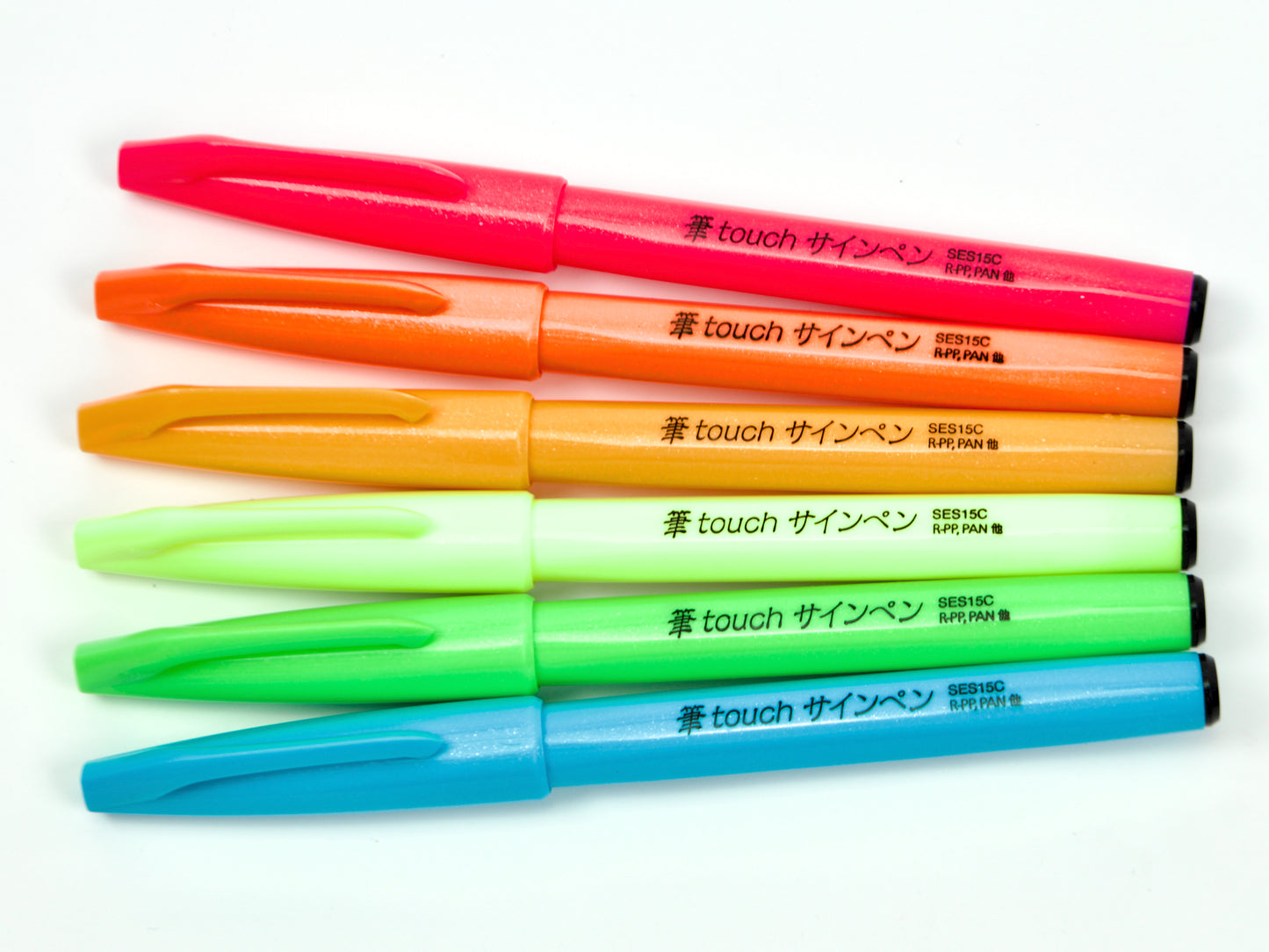 Pentel Fude Touch Sign Pen 6 Color Set