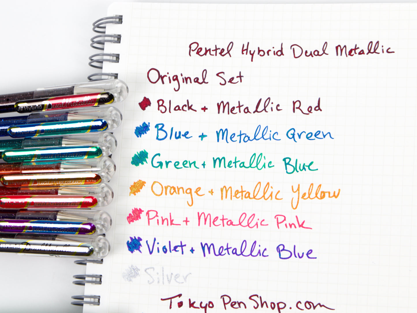 Ensemble Pentel Hybrid Dual 7 couleurs 