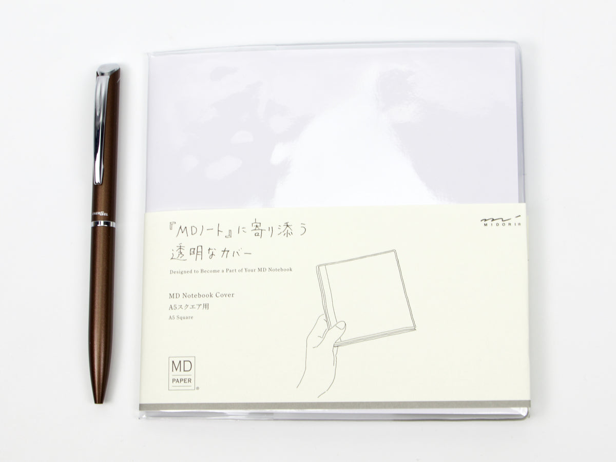 Carnet de notes Midori MD Paper A5 carré avec couverture transparente