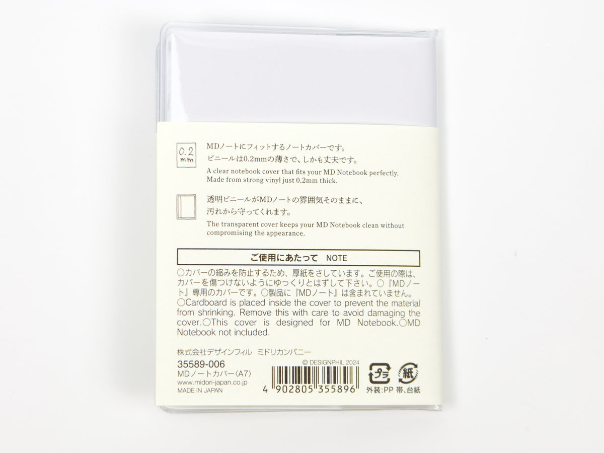 Midori MD Paper A7 Notebook Clear Cover