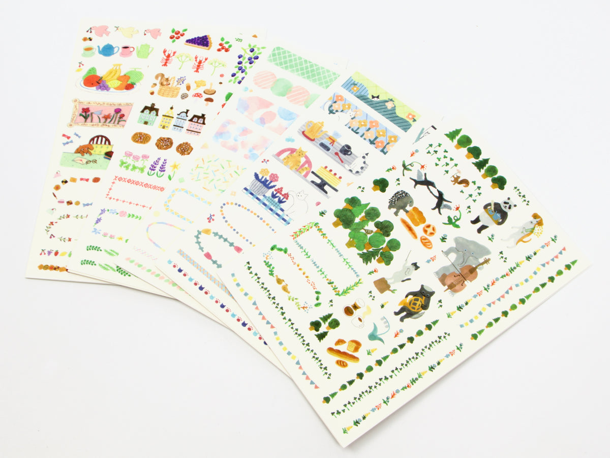 Midori Yuru Log Writeable Stickers