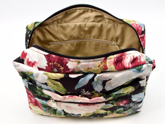 Ydra Organizer Black Floral Canvas