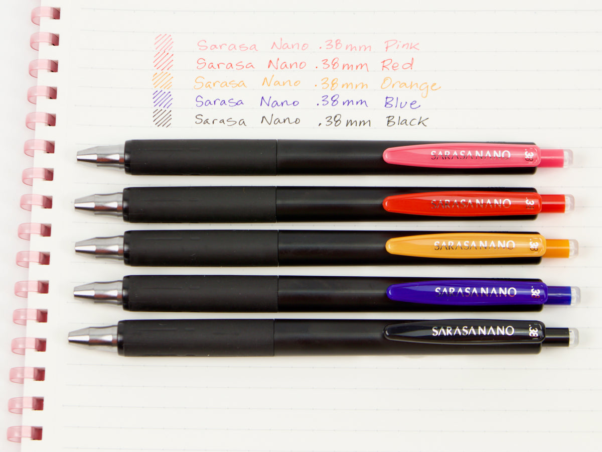 Sarasa Nano .38mm 5 Color Set