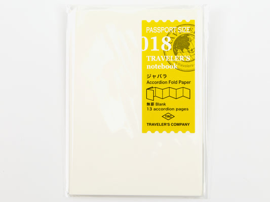Pasaporte 018 Papel doblado en acordeón