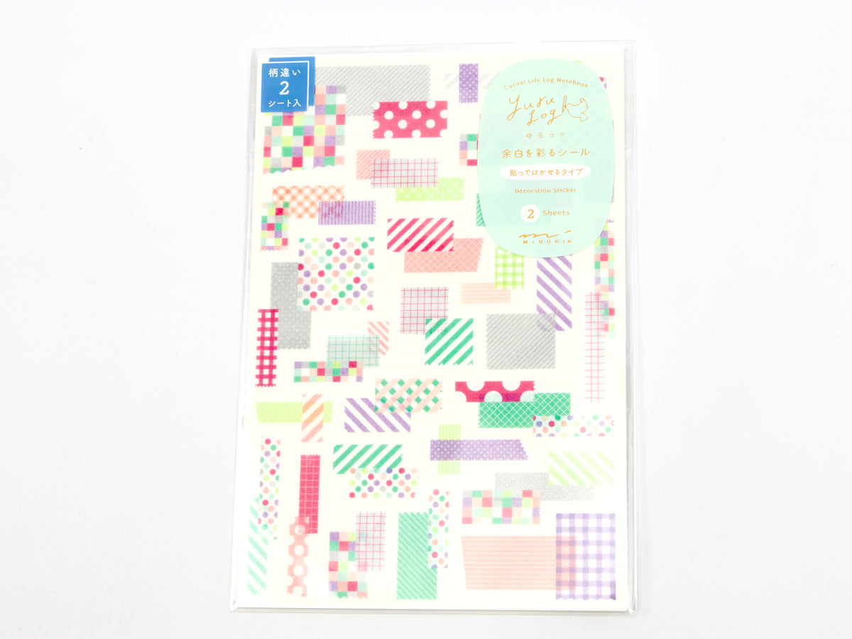 Midori Yuru Log Writeable Stickers