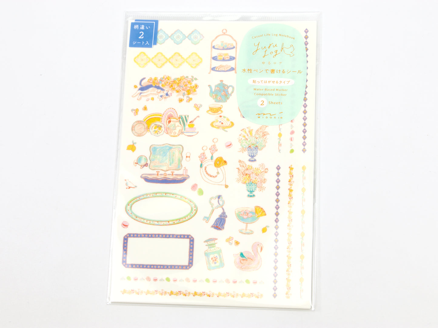 Midori Yuru Log Writeable Stickers