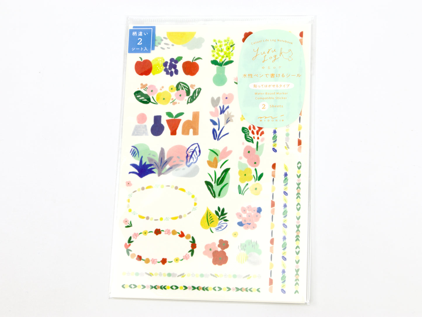 Midori Yuru Log Writeable Stickers