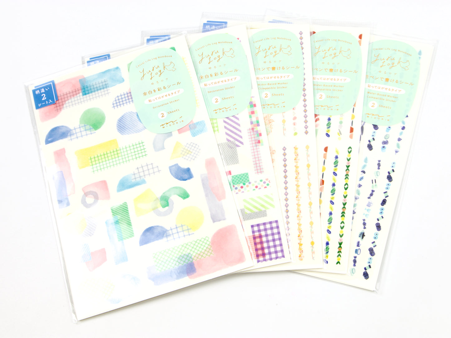 Midori Yuru Log Writeable Stickers