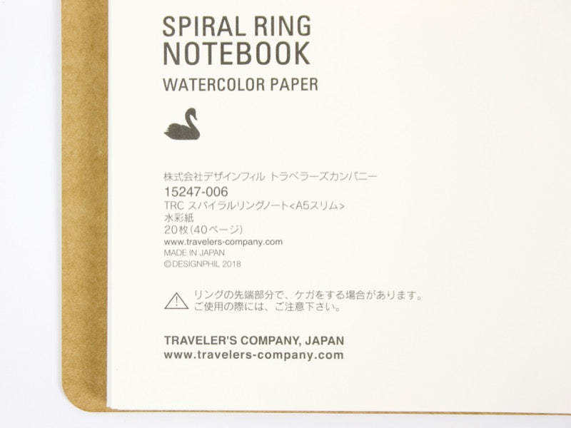 Traveler's Company Watercolor Paper A5 Slim Spiral