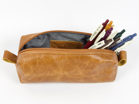 Estuche para bolígrafo Milloo Rec en color marrón desgastado 