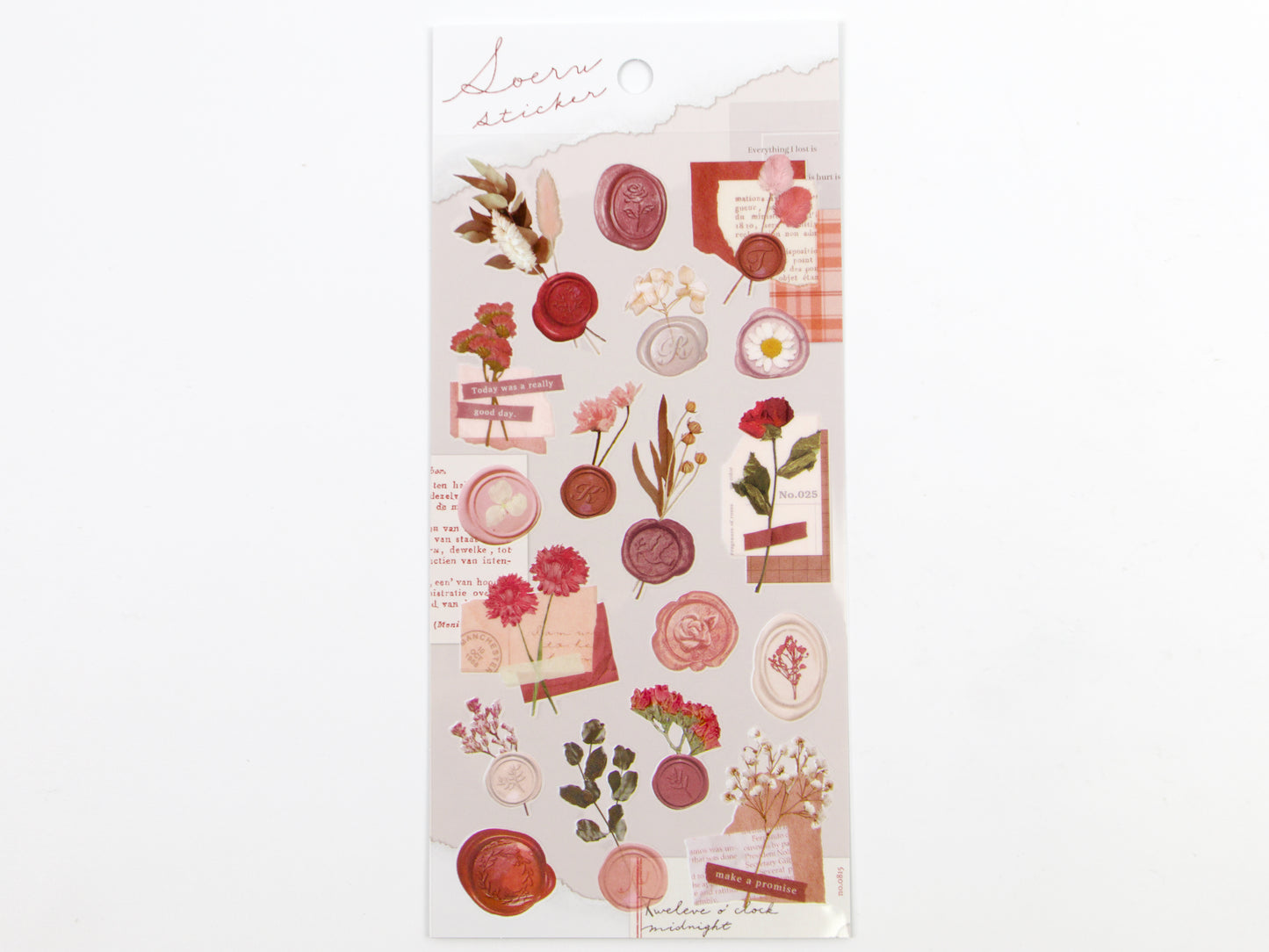 Mind Wave Wax Seal Floral Stickers