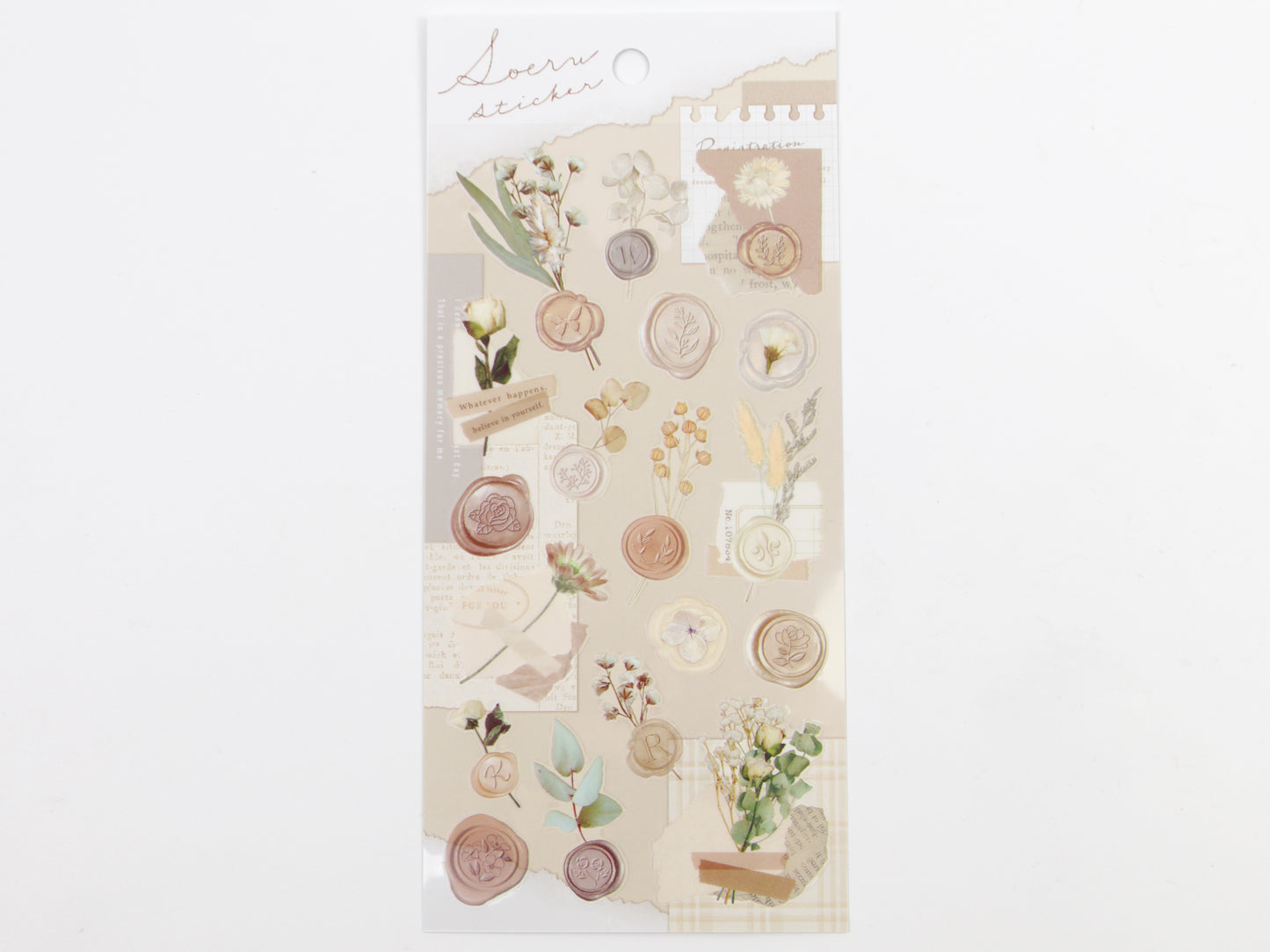 Mind Wave Wax Seal Floral Stickers