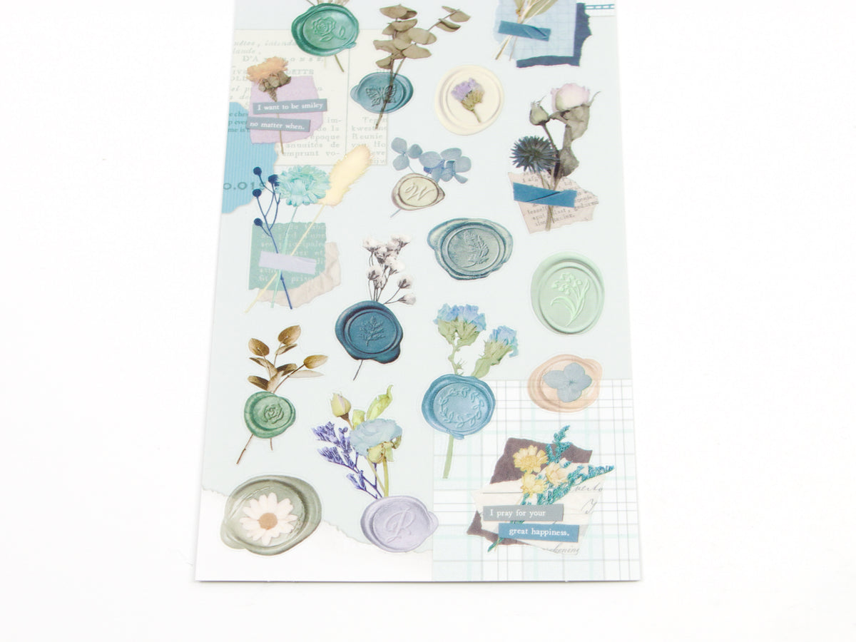 Mind Wave Wax Seal Floral Stickers