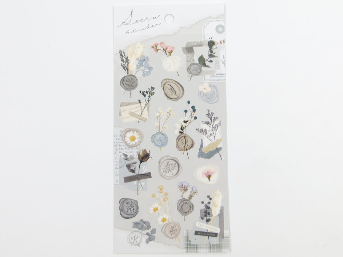 Mind Wave Wax Seal Floral Stickers