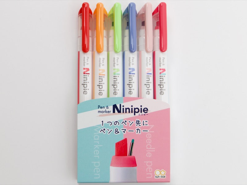 Ensemble de stylos et marqueurs Sun-Star Ninipie BOLD 6 couleurs