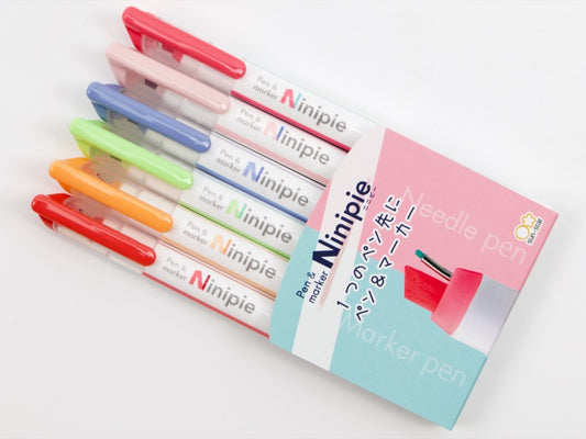 Ensemble de stylos et marqueurs Sun-Star Ninipie BOLD 6 couleurs