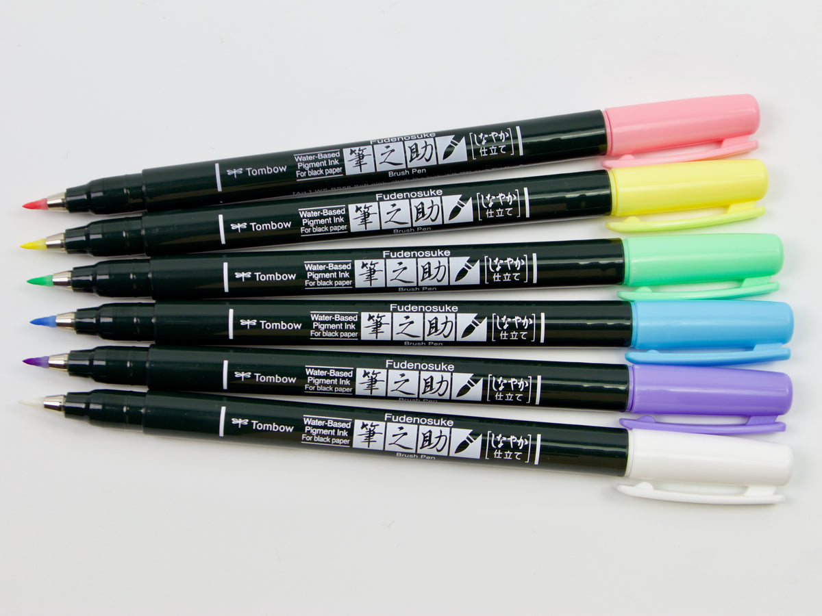 Tombow Fudenosuke Brush Pen Pastel Colors