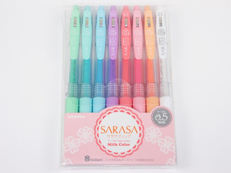 Ensemble de 8 couleurs Sarasa Clip Milky